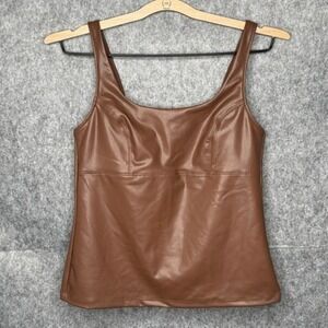 Sofia Jeans‎ Women's Faux Leather Bustier Tank Top- Sz S